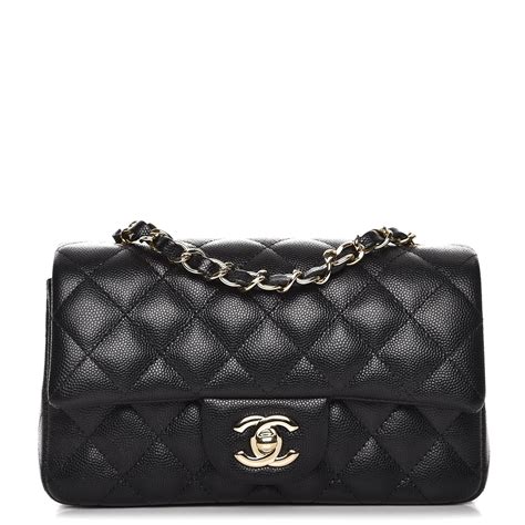 chanel black caviar mini rectangle|CHANEL Caviar Quilted Mini Rectangular Flap Black.